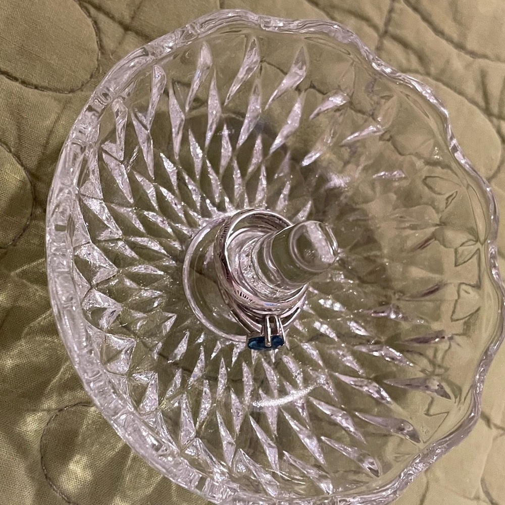 Crystal Glass Ring or Small, Miniature Jewelry holder